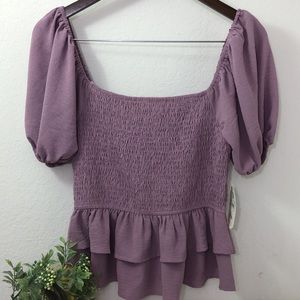 Altar’D State Purple Ruffle Top